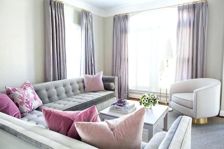 gray walls with pink living room